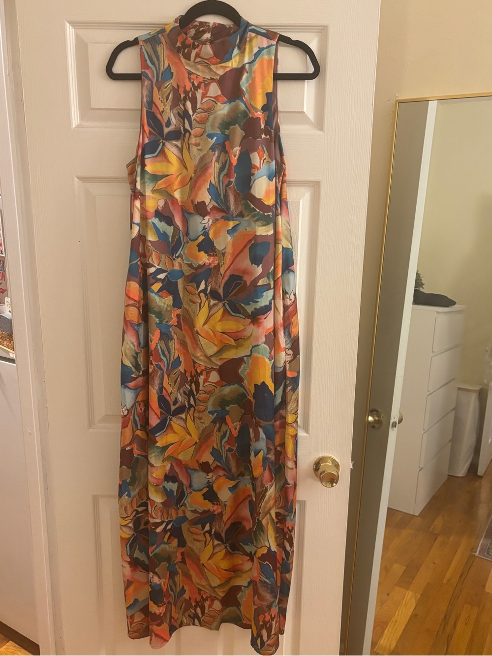 Sleeveless Nicole Miller Maxi Dress in Multi-Color Floral Print